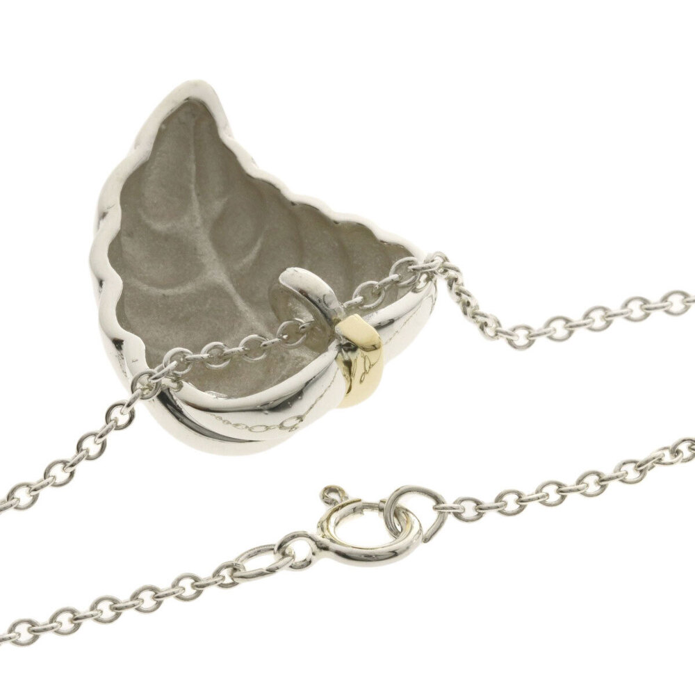 Tiffany Leaf Necklace Silver Yellow Gold Co - Picture 2 of 5